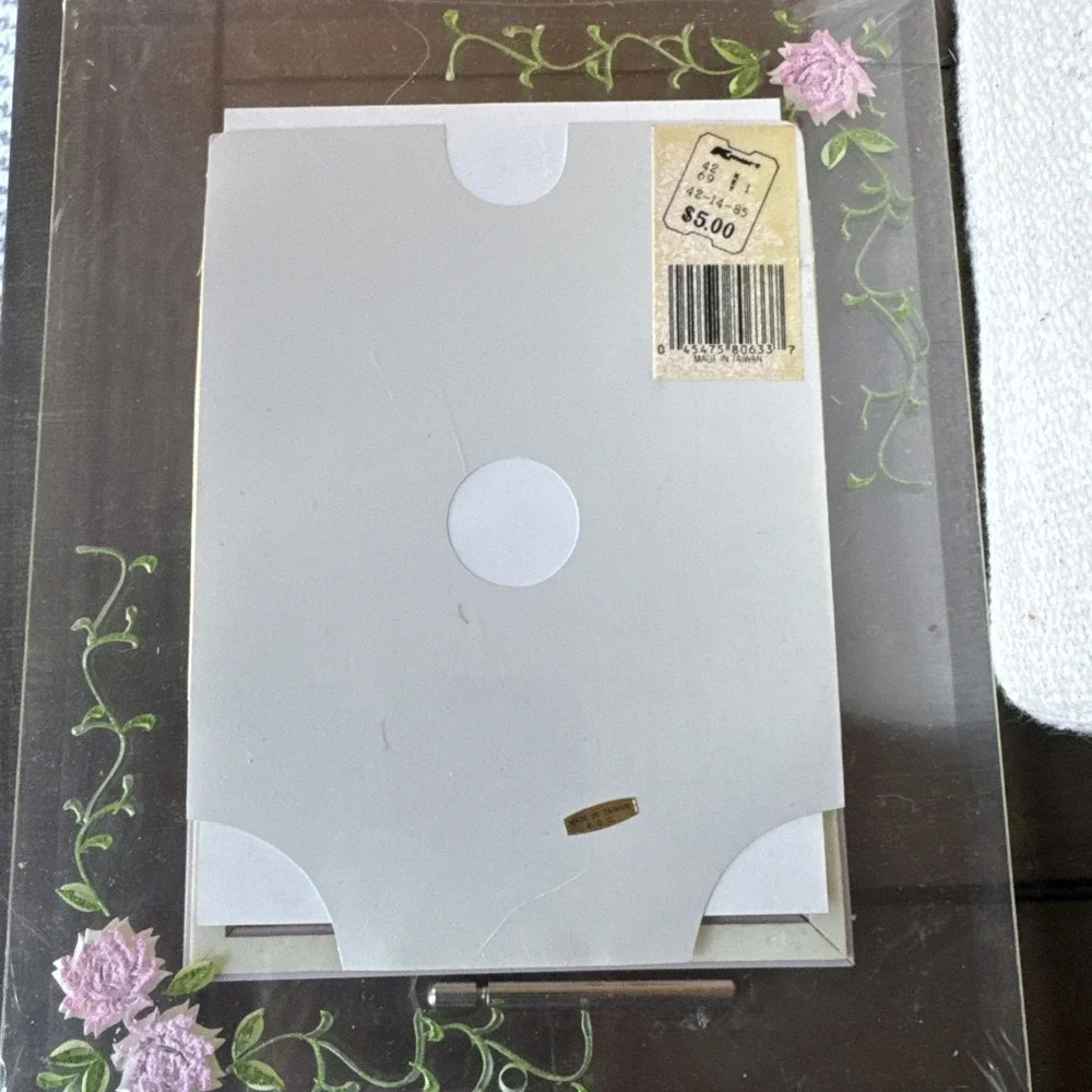 Vintage Floral Glass Picture Frame 6x8 Pink Roses Kmart Photo Frame NIB